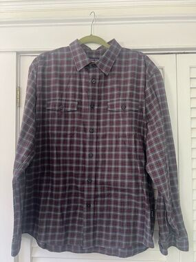 Men's Patagonia Long-Sleeve Plaid Button-Up Shirt - Red/Grey